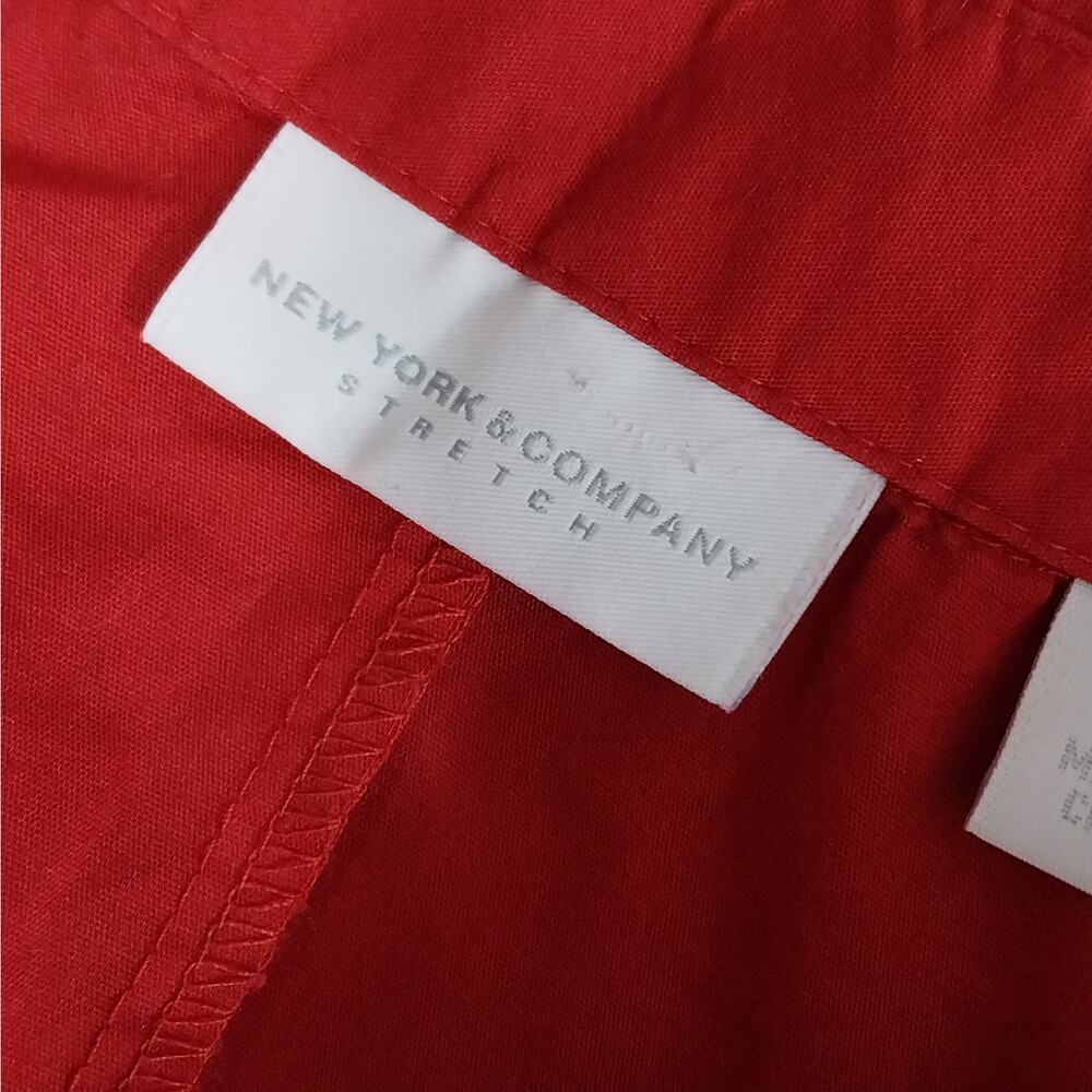 NEW YORK & CO.! ROUGE RED COTTON BLEND JEWELED COLLAR BUTTON FRONT BLOUSE! SZ XL - Picture 7 of 10